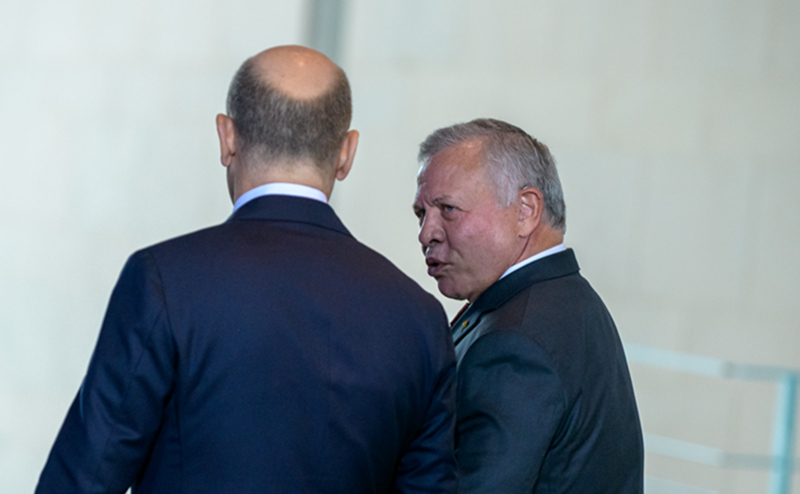 olaf scholz und der koenig von jordanien