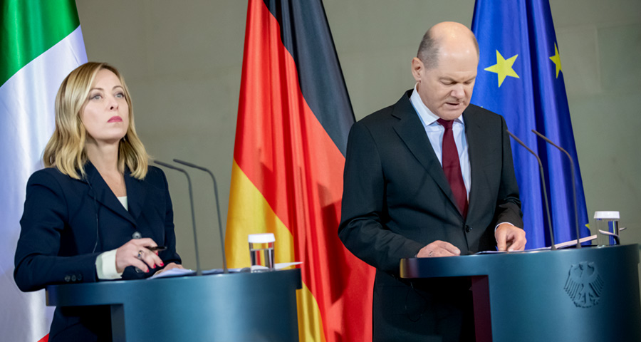 giogia meloni und olaf scholz
